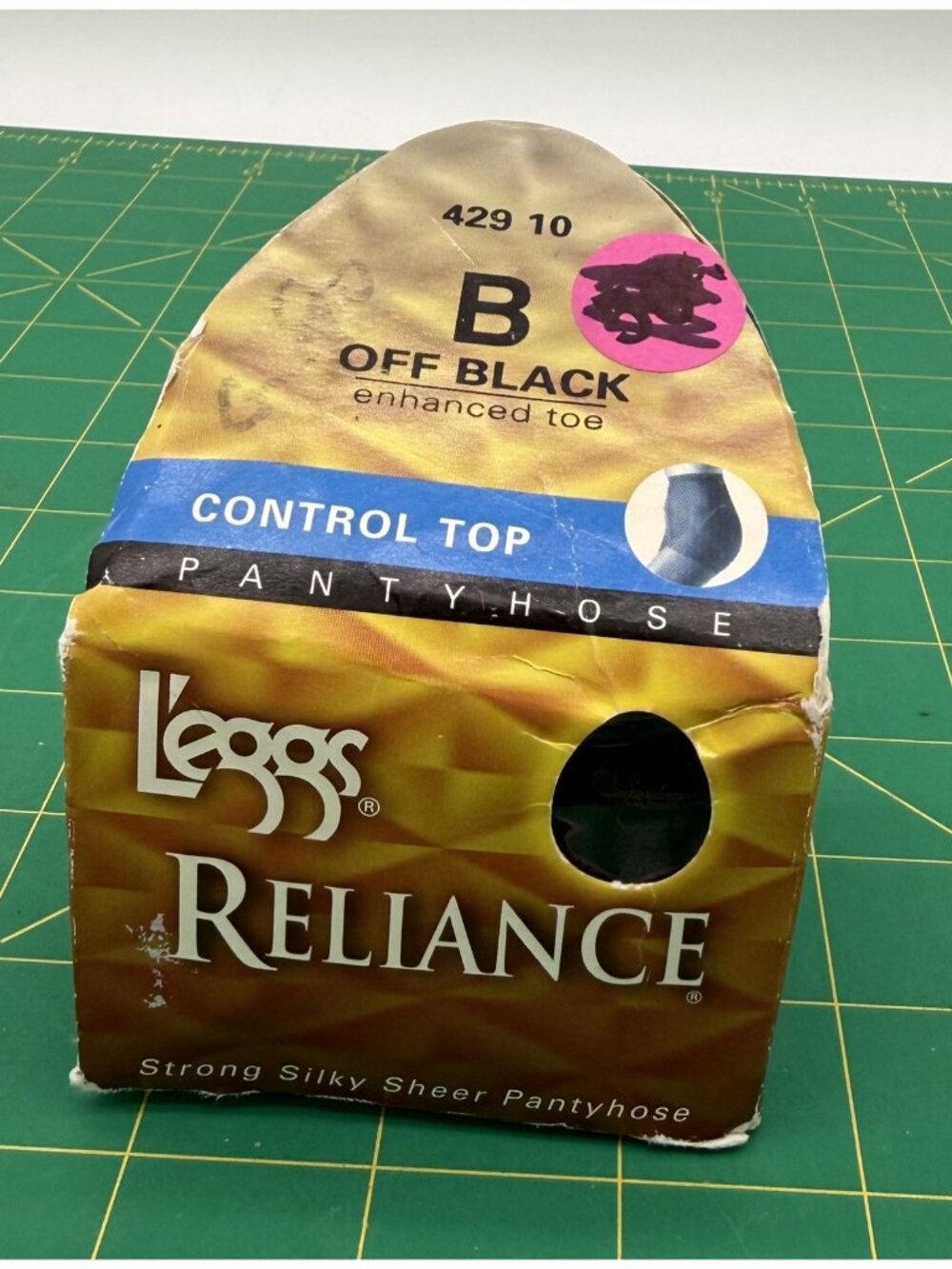 2000 L'eggs RELIANCE Control Top Enhanced Toe Off Black Size B Pantyhose NIP